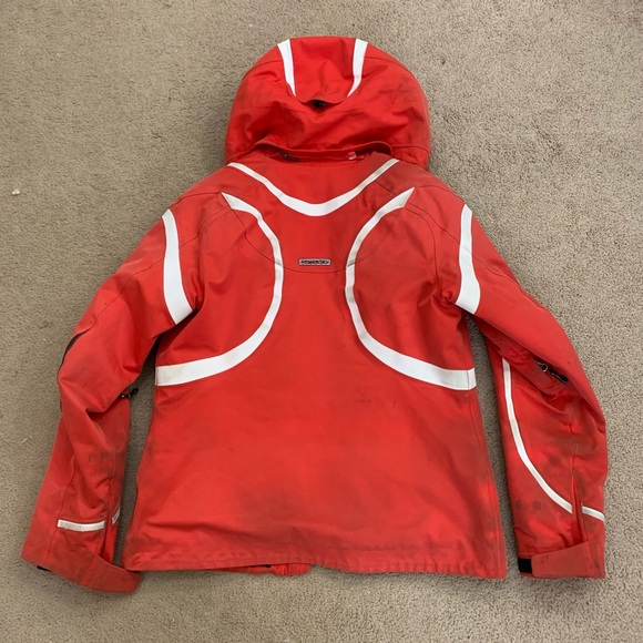 Spyder Women's Red and White Reflective Ski Jacket, Size 12 - Picture 3 of 6